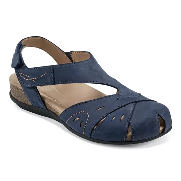 EARTH Origins Birdine Dark Blue Nubuck Leather Sandals Size 9M - Picture 1 of 5